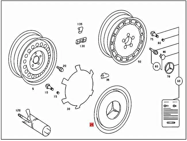 4pcs Genuine MERCEDES W201 190 W201 Hub cap 2014010224
