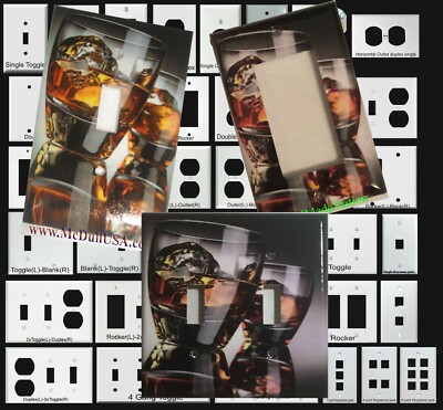 Whiskey on Rock Light Switch Duplex Outlet Cover Plate & more Home decor