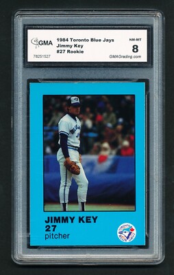 1984 TORONTO BLUE JAYS BASEBALL 27 JIMMY KEY ROOKIE CARD GMA 8 NEAR ...