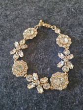 Sparkling Gold and White Floral Bracelet