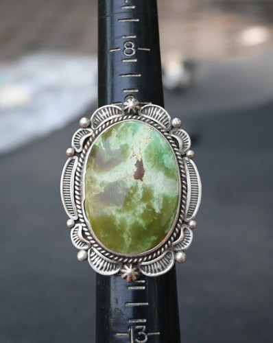 Men's Navajo by EM Linkin Sterling & Royston Turquoise ring size 10.5 - 20 grams - Picture 6 of 9