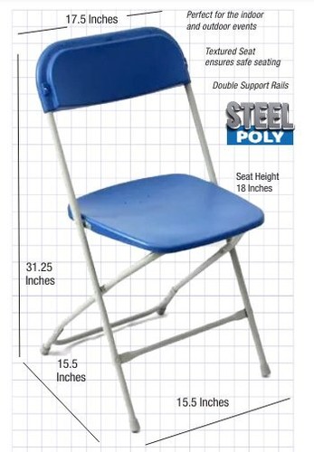 Kids Poly Steel Folding Chair, 10 Chair Bundle by Chivari - Picture 4 of 19