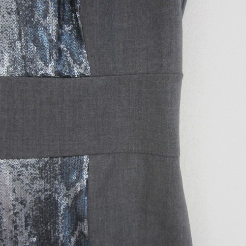 Calvin Klein Dress Womens 12 Grey Sequins Snakeskin Straight Sheath Work Event - Picture 4 of 18
