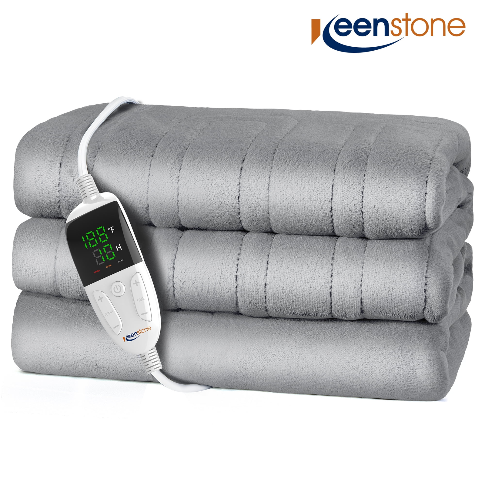 Double-Sided Flannel Electric Heated Blanket Throw, 50