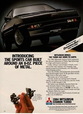 1984 Mitsubishi Starion ES Turbo Black Vintage Ad 