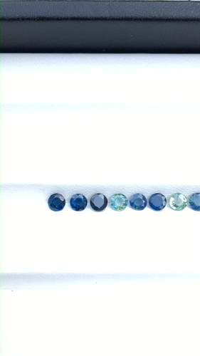 Unheated teal blue green sapphire round cut good color 14 pieces 3.10 carat - Video 1 of 1
