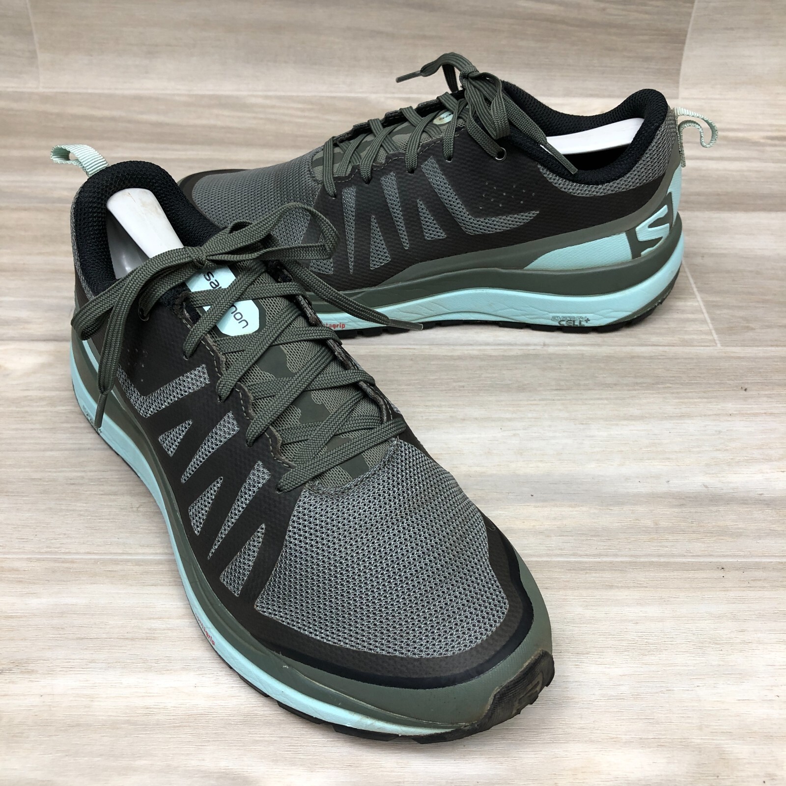 Sneakers da trail running Salomon Ortholite Odyssey Pro taglia 7 grigie verde acqua 399732