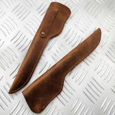 1X Durable Portable Cowhide Straight Knife Scabbard Sheath Pouch Cover Holster