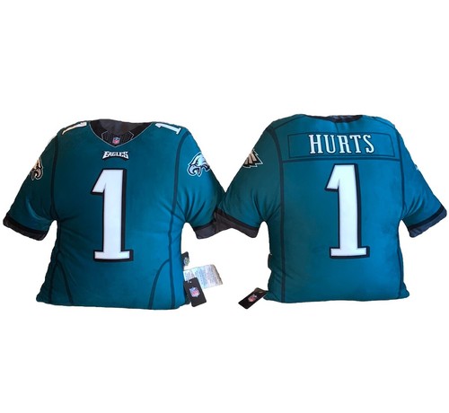 Philadelphia Eagles Jalen Hurts NFL Jersey PLUSHIE PILLOW Throw-Green-NEW W TAGS - Picture 12 of 15