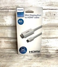 Philips Mini DisplayPort To HDMI Cable 6 Ft / 1.8m For Full HD 1080p  4K Ultra