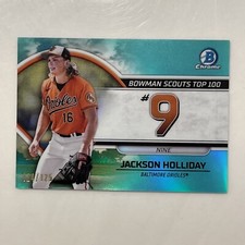 2023 Bowman Chrome Jackson Holliday Aqua Refractor Scouts Top 100 #’d 124/125
