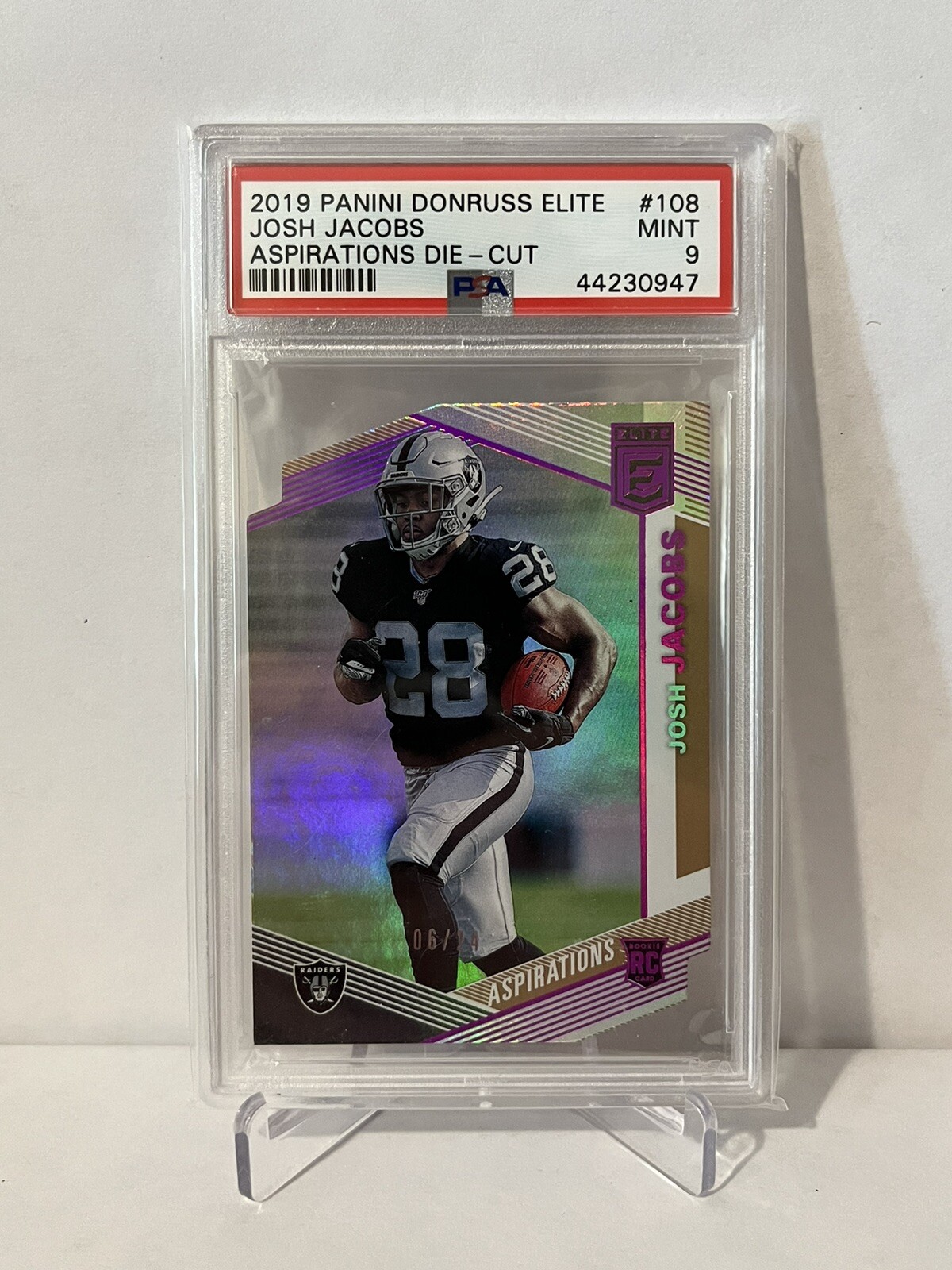 Josh Jacobs Panini Donruss Elite #108 Aspirations Die-Cut