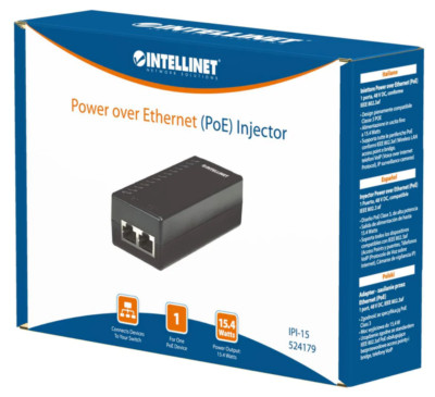 INTELLINET 1-Port High-Power over Ethernet - Gigabit PoE+/PoE Injektor, 30W