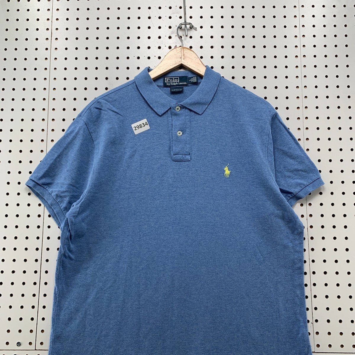 ルシア Polo Ralph Lauren Collared Shirt Mens Large Blue Yellow Pony