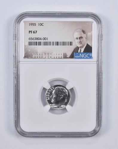 PF67 1955 Roosevelt Dime NGC Special Lbl *0012