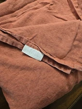 Simple Casaluna Flat Sheet 100% Linen Queen Size. Adobe