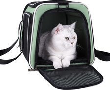 Top Load Cat Carrier for Medium Cats and Small Dogs with Washable Cozy Bed, 3 Do