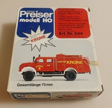 Preiser Spur H0 644 Magirus F Mercur 125 A, Tanklöschfahrzeug 1:87 OVP unverbaut
