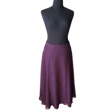 Christian Dior Blue Red Mini Heart Print Silk Midi Skirt Designer A/W 2021