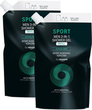 Amazon Men 3-in-1 Sport Shower Gel Refill, 2 x 1000ml 4.59 per litre