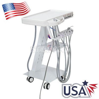 Dental Mobile Delivery Unit System 4 Holes Portable Suction Cart with Socket