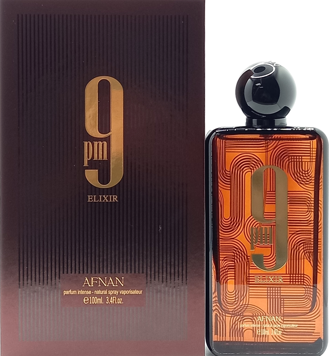AFNAN 9PM ELIXIR PARFUM INTENSE SPRAY UNISEX 3.4 Oz / 100 ml BRAND