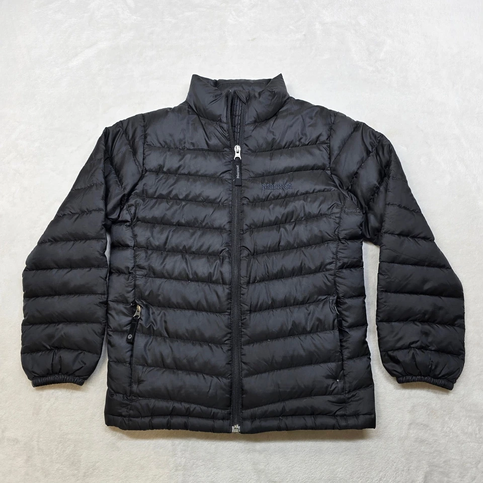 Marmot Down Puffer Jacket Kids Girls Medium Black 700 Fill Insulated - Image 2 of 4