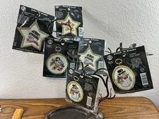 Christmas Stitch n Frame Needle Magic Inc. Snowman Teddy Bear Chickadee NOS