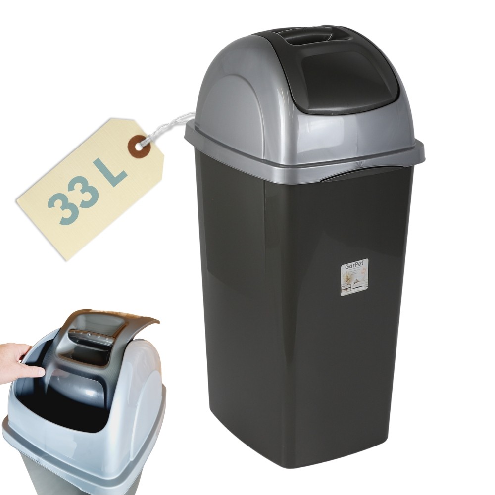 Mülleimer Schwingdeckel Küche 33 L 60 cm Abfalleimer Küche Mülleimer mit Deckel