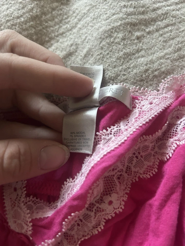 Y2K розовый Victorias Secret Babydoll кружева отделки Cami Майка средний кокетка фея - Изображение 3 из 4