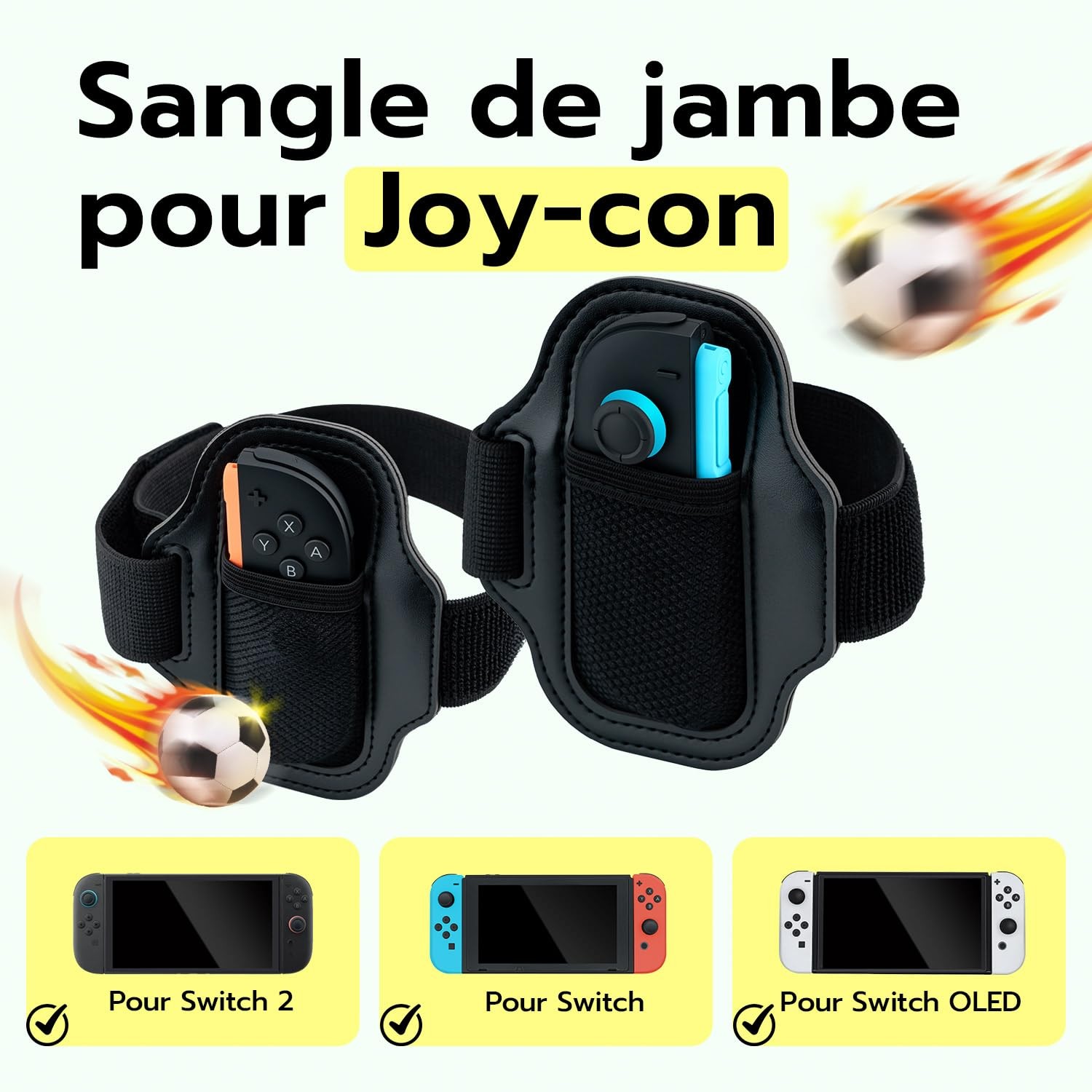 Accessoire sangle de jambe Switch 2 et Switch ajustable pour manette JoyCon - 2