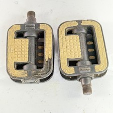 Tomos A35 Targa LX Pedals Pair Union OEM Rubber Block 9/16" Silver Bullet Mint