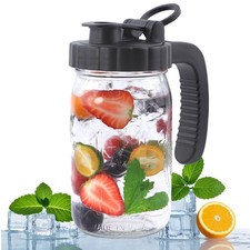 32 Oz Glass Mason Jar Pitcher 1 Quart Breast Milk Pitcher Wide Mouth Water Ju...
