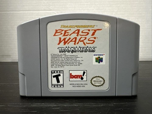Transformers Beast Wars: Transmetals (Nintendo 64, N64) Authentic Catridge Only