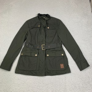 Hinter & Hobart Jacket Womens US sz 4 Glencoe Waxed Belted Green