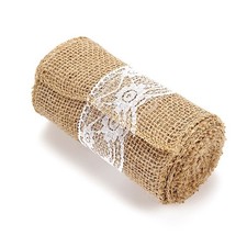 5" x 108" Natural Burlap Chair Sash with White Lace Party Events Decorations