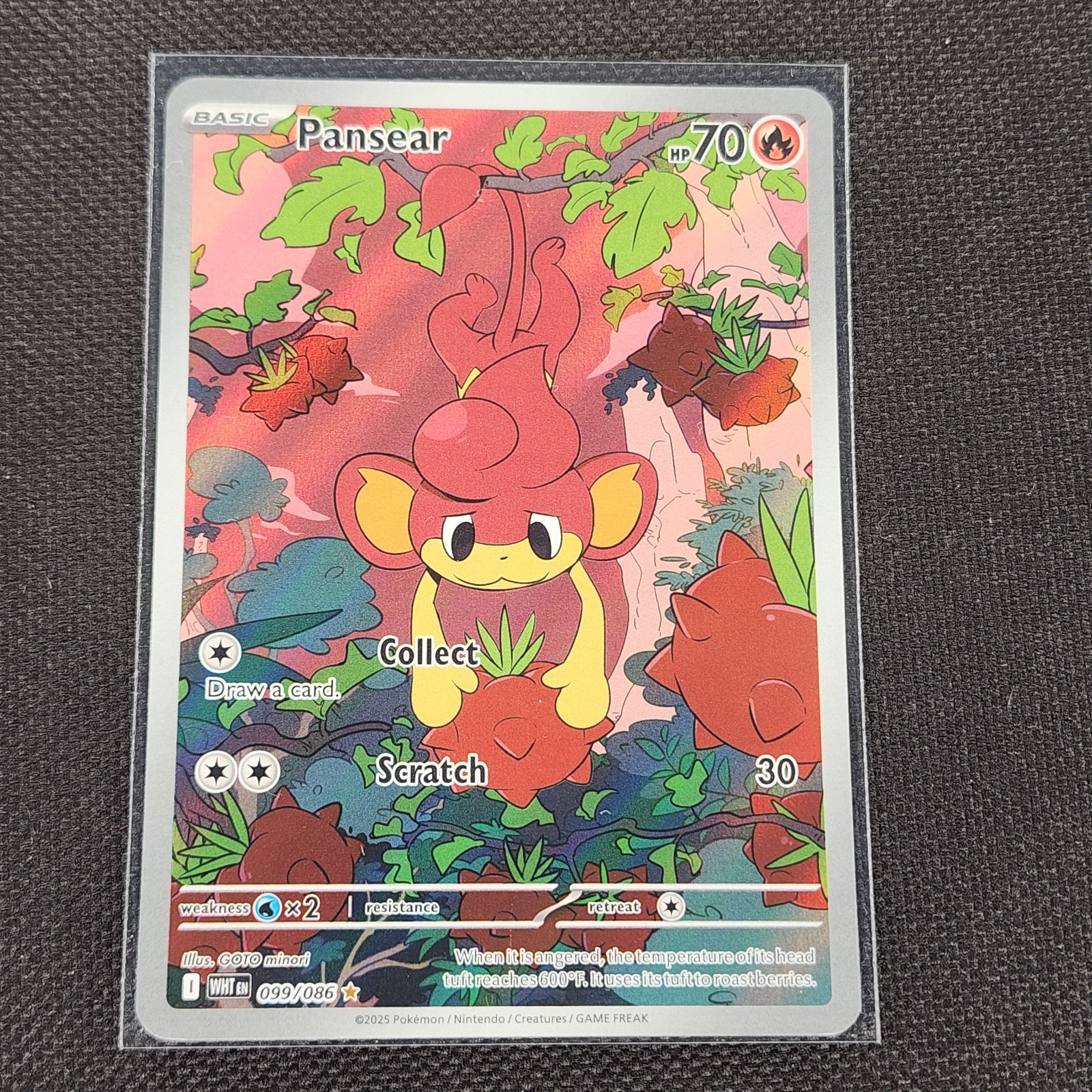 Pansear - 099/086 - Illustration Rare - White Flare - Pokemon Card - NM/M