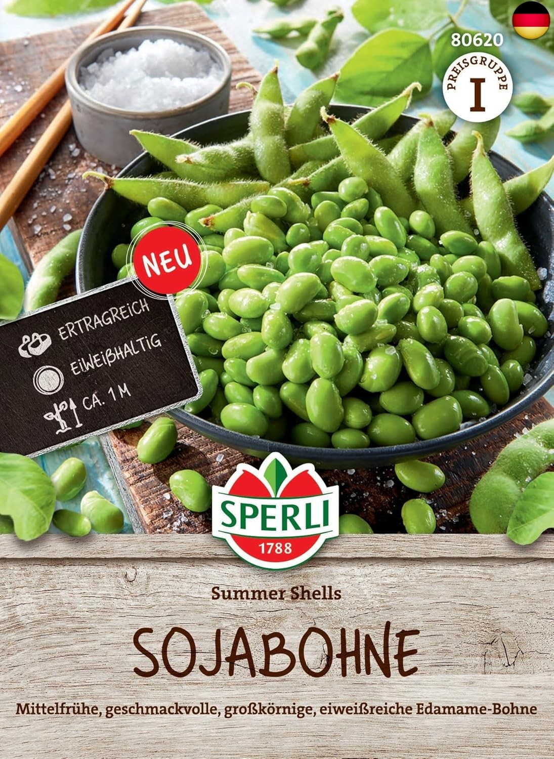Sperli Sojabohnensamen Summer Shells 80620 – Ertragreiche Edamame-Bohnensamen f