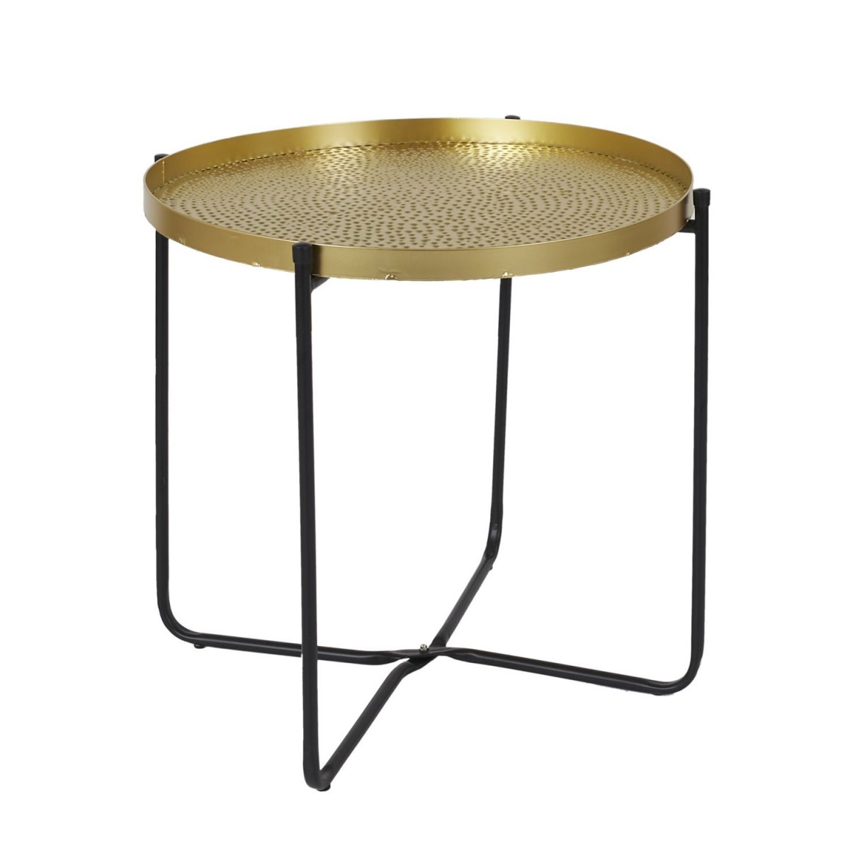 Table d'appoint or Alia 50cm, bout de canapé design rond pour salon doré
