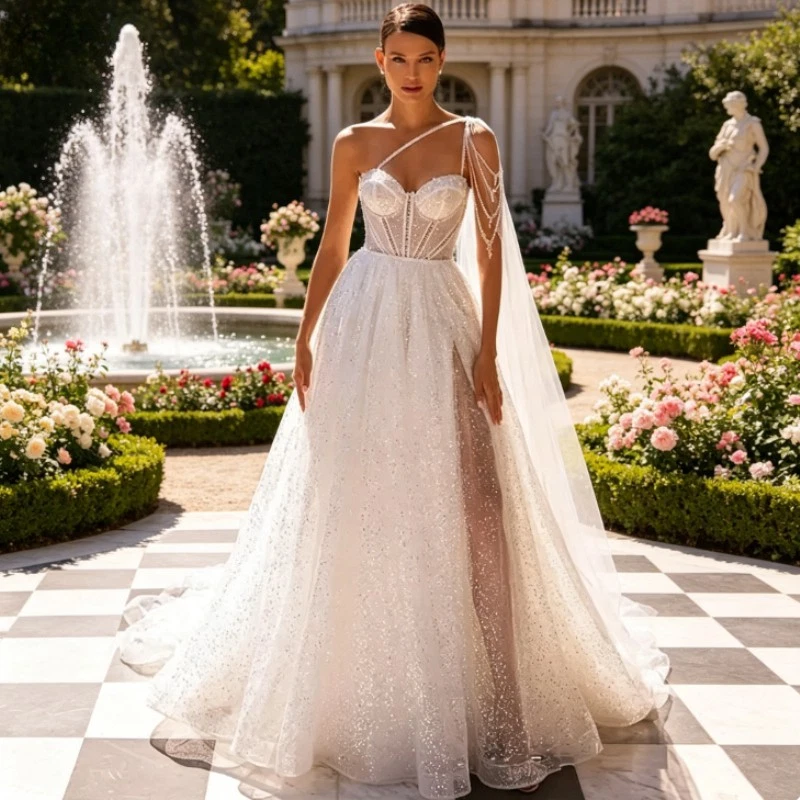 Unbranded One Shoulder Tulle Wedding Dresses for sale