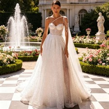 Exquisite One Shoulder Wedding Dresses Beaded Sequin High Split Backless Lace Up