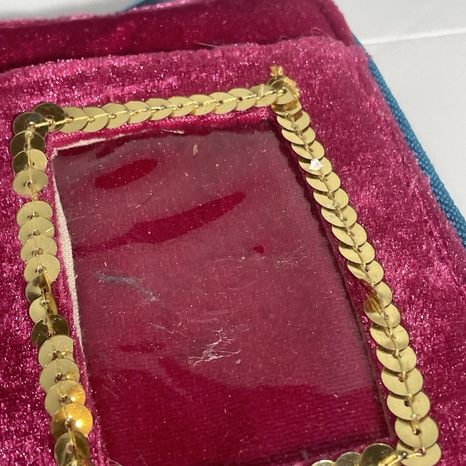 Cartera Natural Life Cremallera Alrededor Muñequera Pequeña Rosa Azul Difuso Borde de Encaje NUEVOS ETIQUETAS Foto 3 de 4