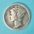 1920-S   V/FINE. +++.  SILVER MERCURY DIME SOME BANDS VISIBLE