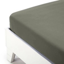 Winter double flannel fitted sheet 180x200 graphite