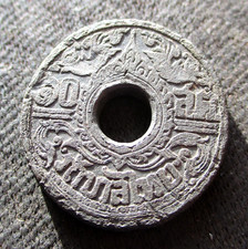 OLD 10 SATANGS 1942 COIN OF THAILAND (KING RAMA VIII)
