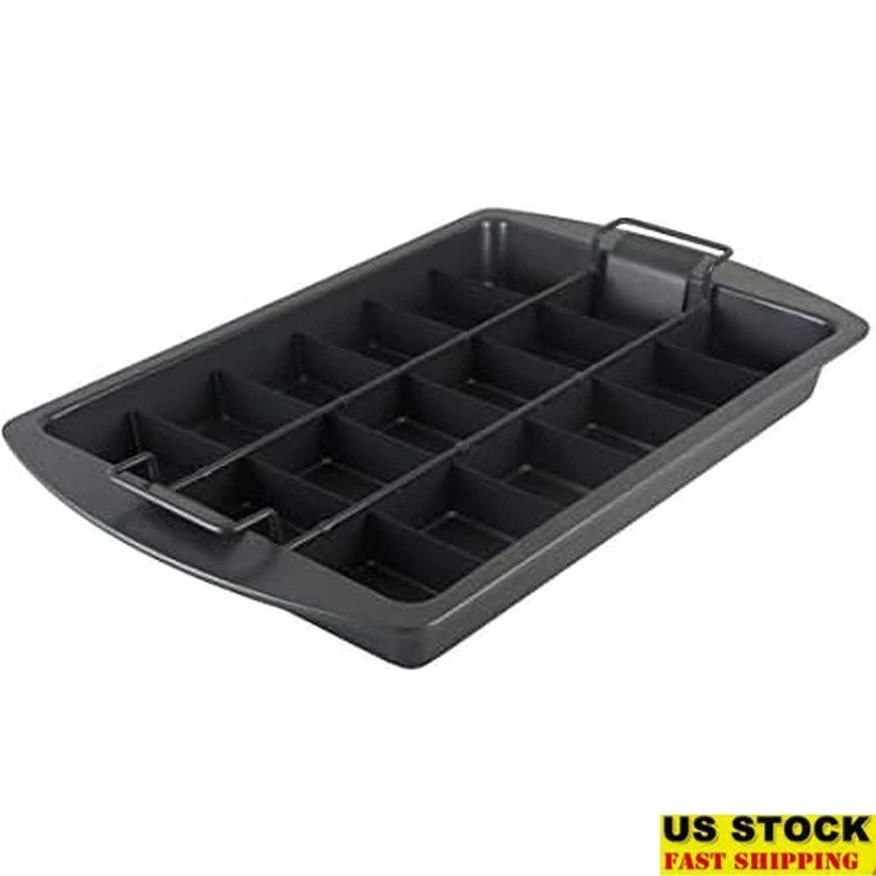 Non-Stick Brownie Pan W/ Divider Easy Slicing & Cleanup Dishwasher Safe New