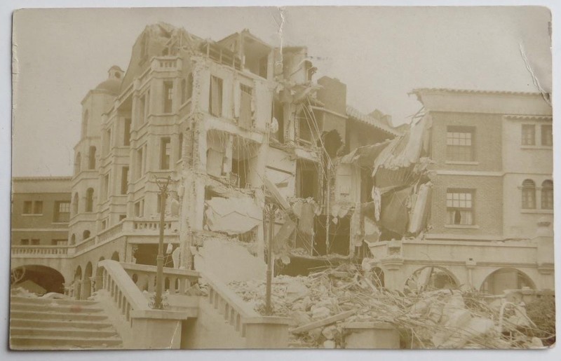 c1925 RPPC Ruins of Arlington Hotel Santa Barbara Ca.