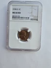 1938 S MS66 RD LINCOLN WHEAT PENNY/CENT GRADED NGC 1C S MINT COPPER COIN