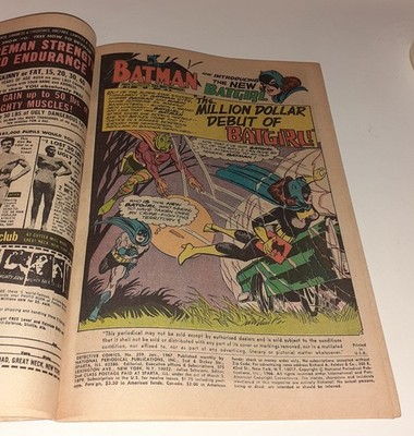 BATMAN DOUBLE DOUBLE COMICS UK 1967 DETECTIVE 359 1st app BATGIRL + 351 352 372