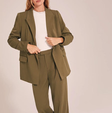 Women Favorite Daughter Collared Double-breasted Blazer Coat Size S